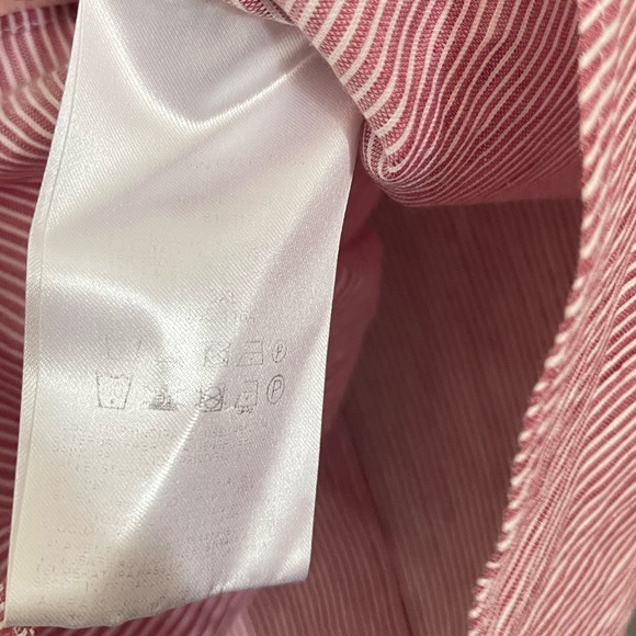 Brioni 3XL Red Striped Linen Button Down Shirt - Picture 4 of 8